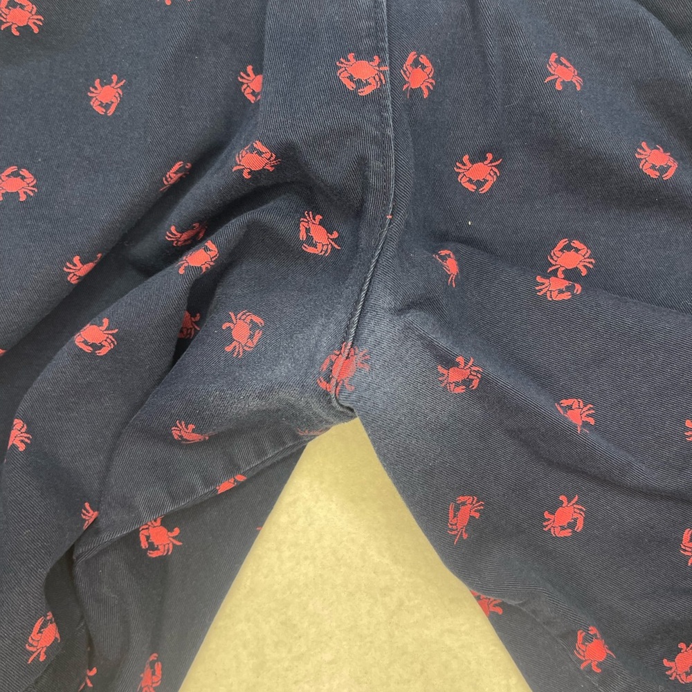J.Crew Men’s Navy Crab Print Chino Shorts – Size 34 Nautical Summer Preppy - Picture 4 of 6